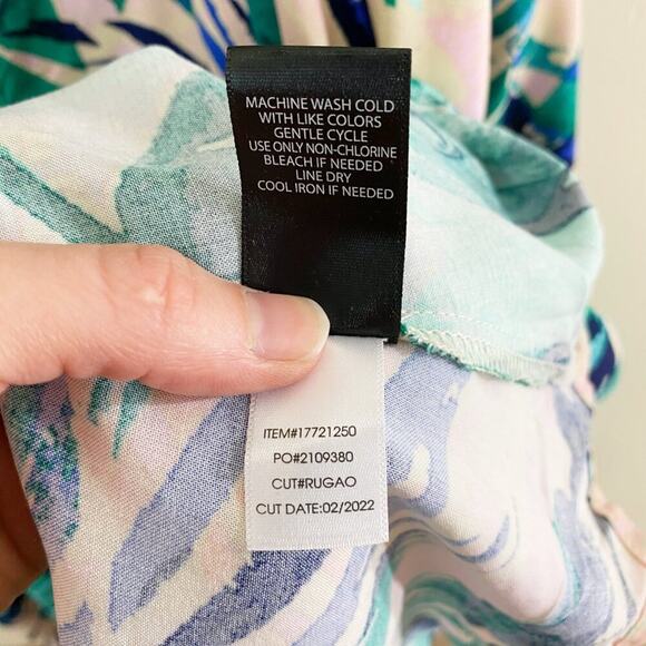 NWT Torrid Pink/Green Tropical Print Sun Dress Button Up Women's Plus Size 6X - Picture 6 of 9